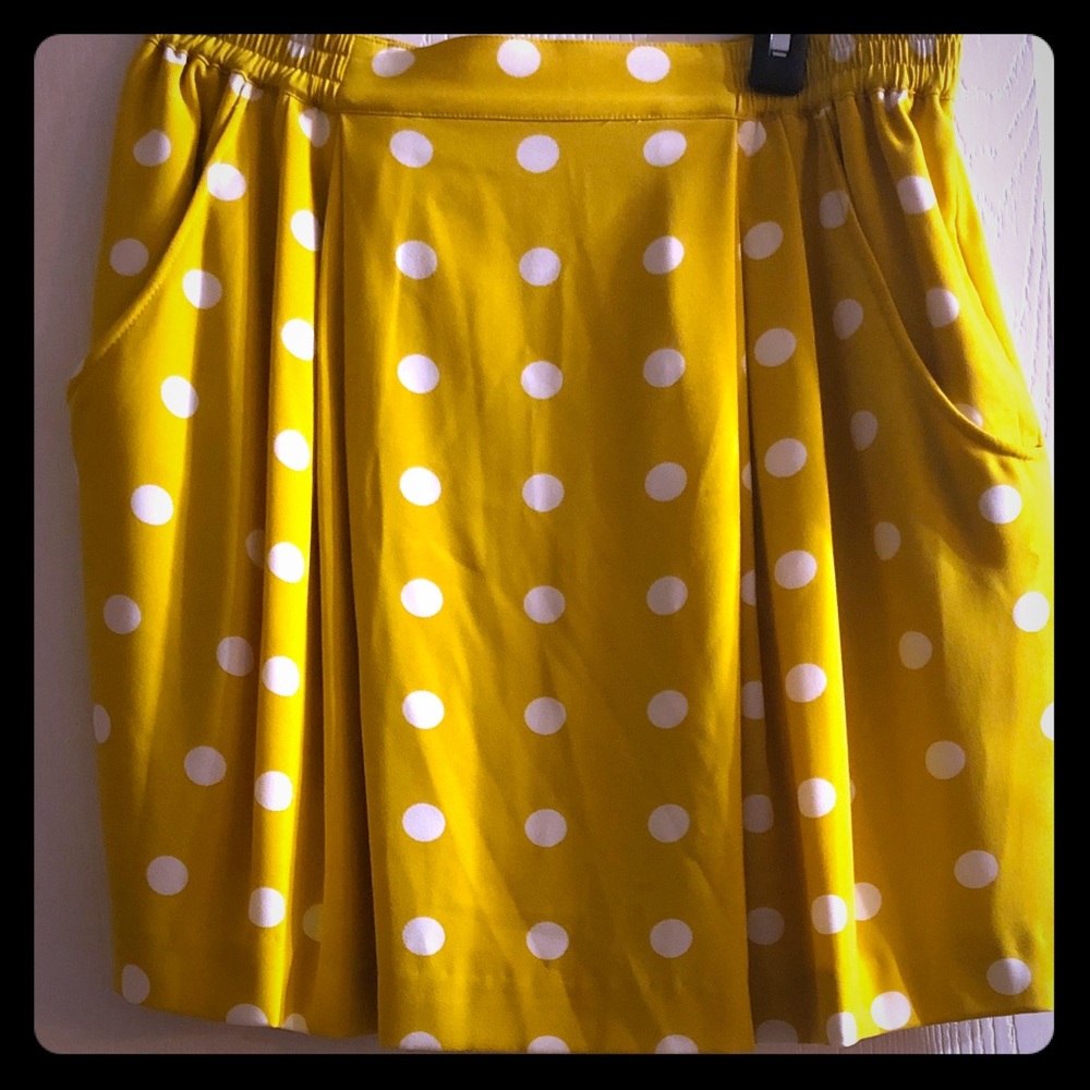 Yellow polka dot skirt